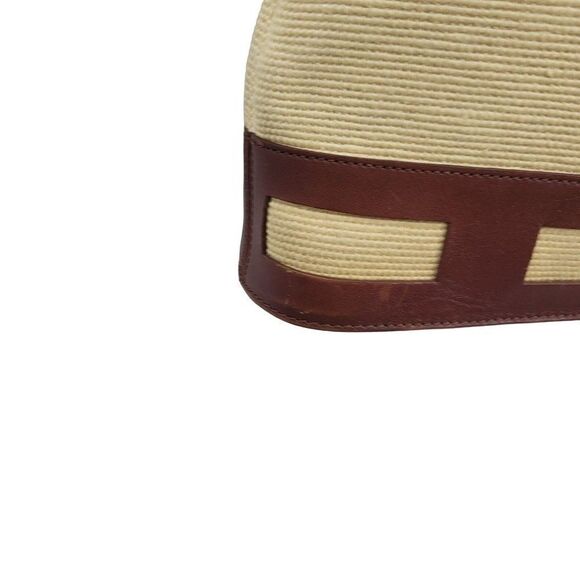 Etienne Aigner Crossbody Bag Country Cottage Core Basket Weave Leather Trim Tan - Picture 9 of 17